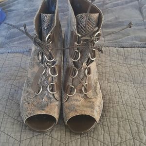 Unique subtle leopard print booties